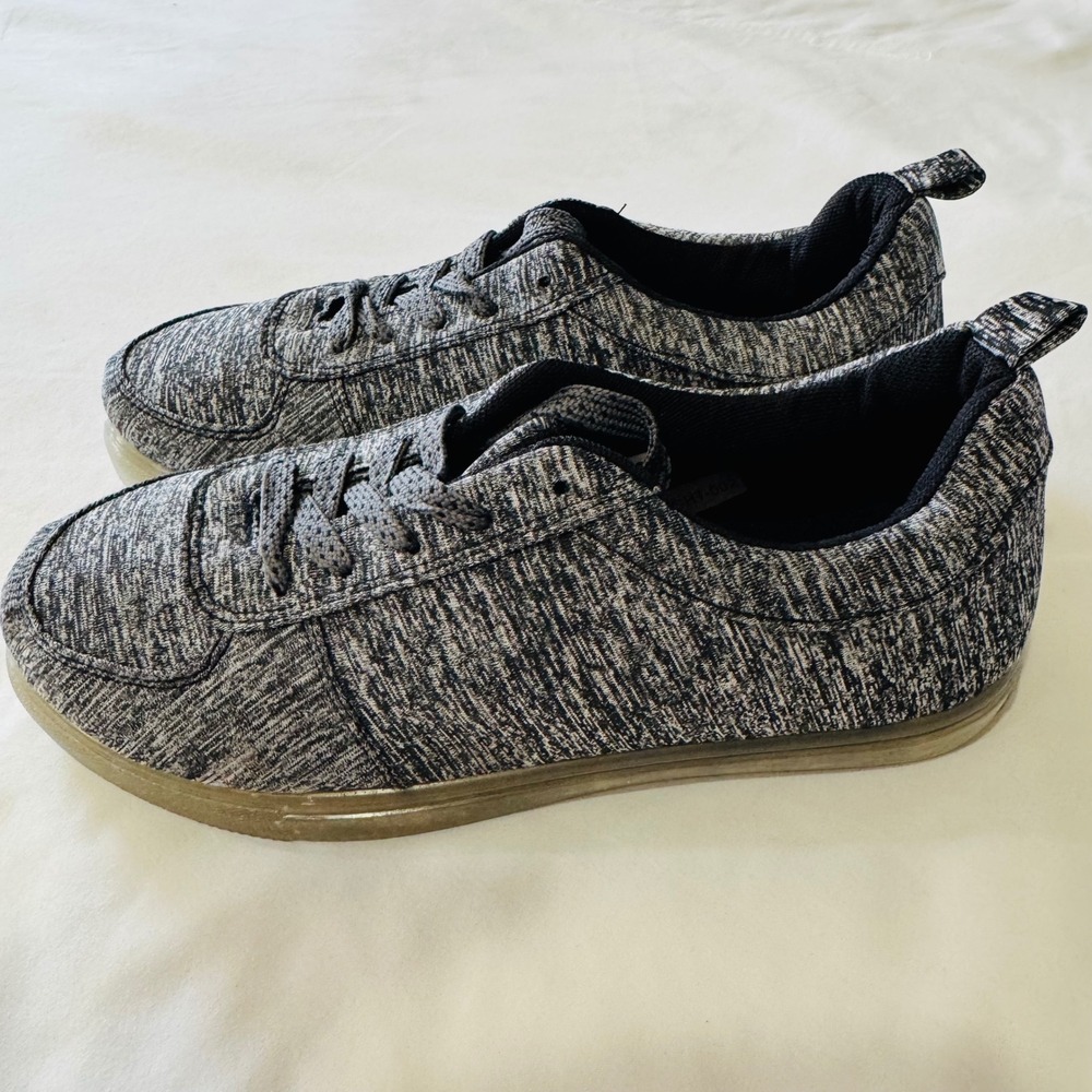 Lucita Womens LIGHT-002 LED Light Up Sneakers Grey Marled Canvas Sz 7 NOT TESTED